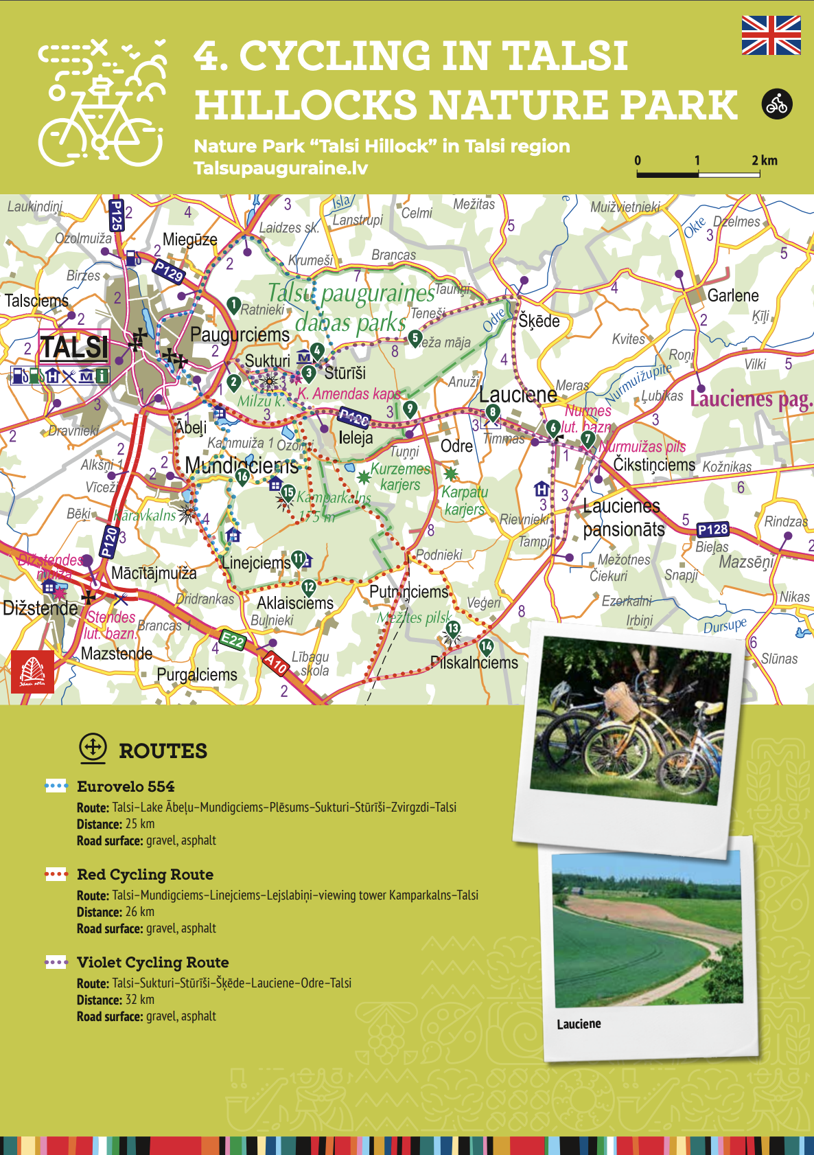 4. maršruts Talsu pauguraine velobraucējiem, vāka foto krievu valodā