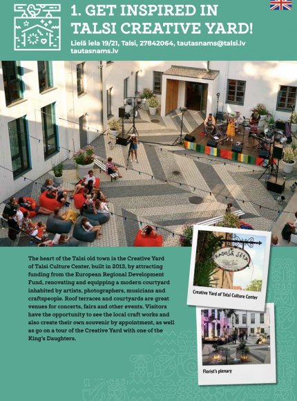 1. maršruts - talsu radošā sēta angļu valodā