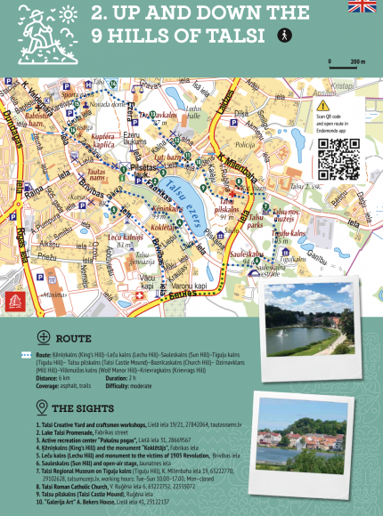 2. maršruts Talsu 9kalnu loks, angļu valodā