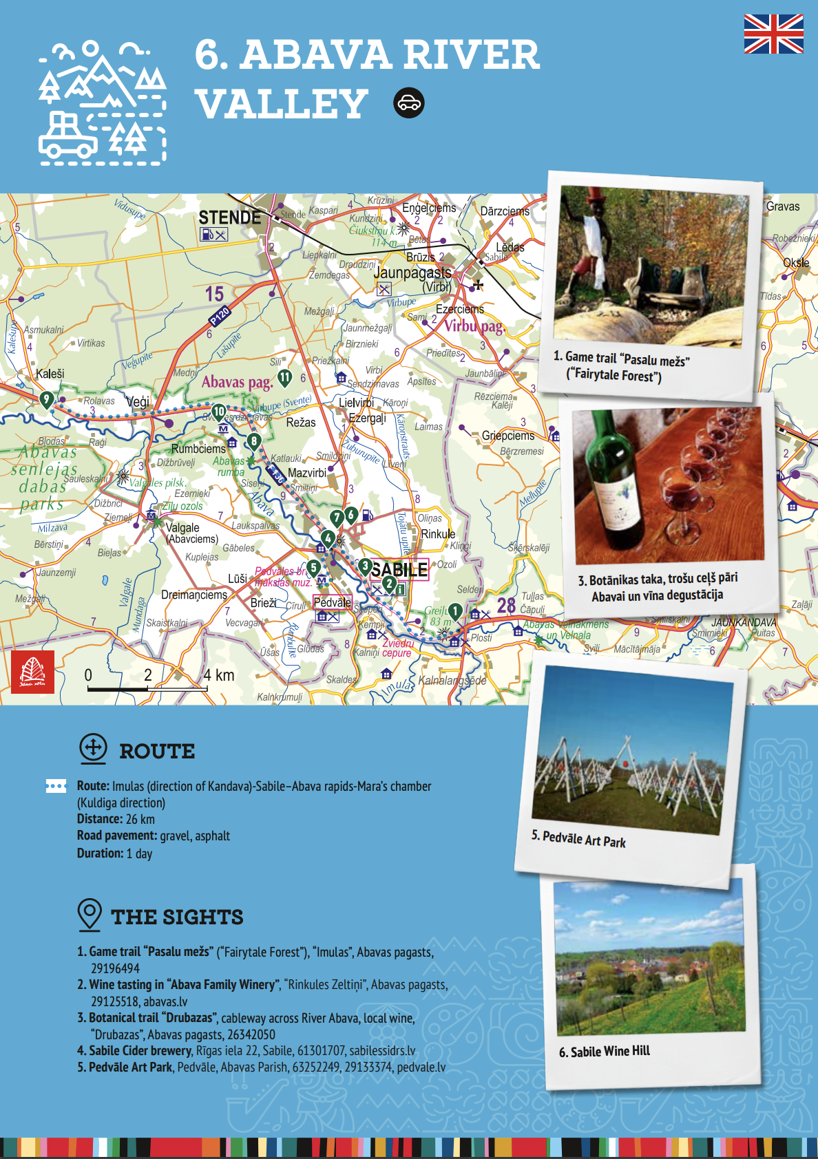 6. maršruts Kurzemes Šveice - Abavas senleja, vāka foto krievu valodā