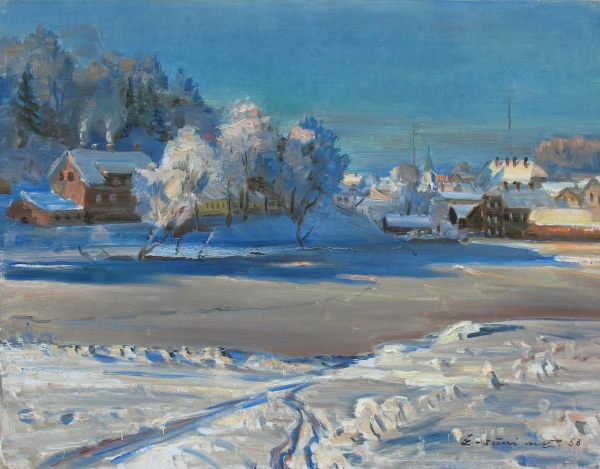 Žanis Suniņš Talsu ainava ziemā. 1958