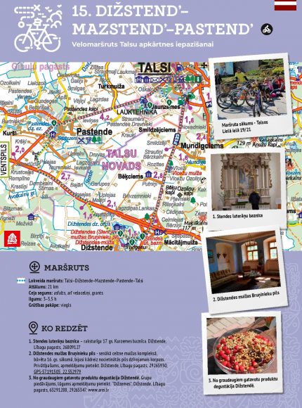 Maršruti Talsu novada apceļošanai - Dižstend' - Mazstend' - Pastend'