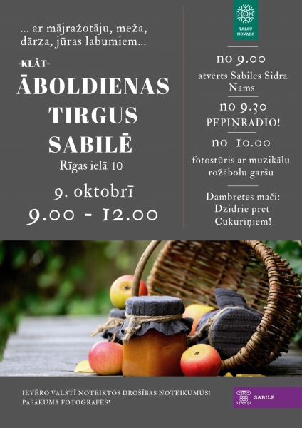 Āboldienas tirgus Sabilē, afiša