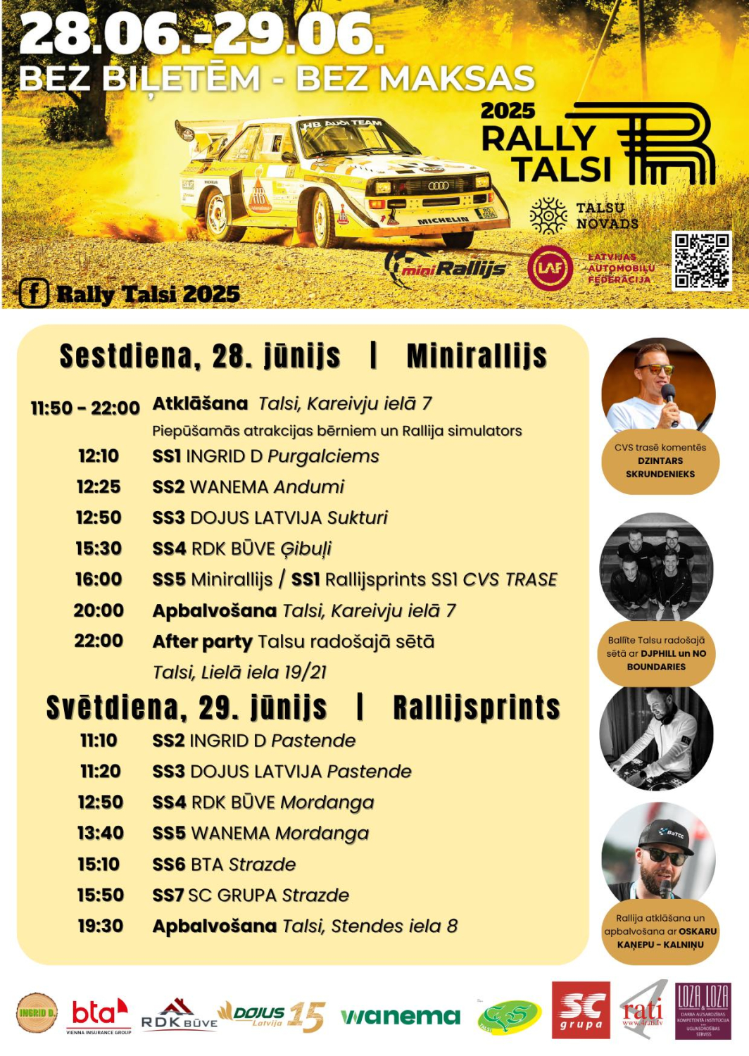 1 Talsu rallijs programma