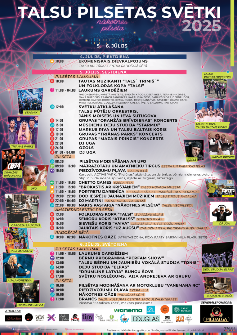 Talsu pilsetas svetku programma
