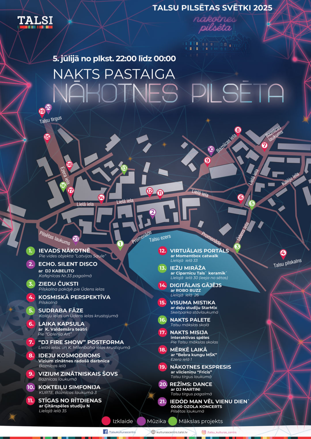 Talsu pilsetas svetku nakts pastaiga