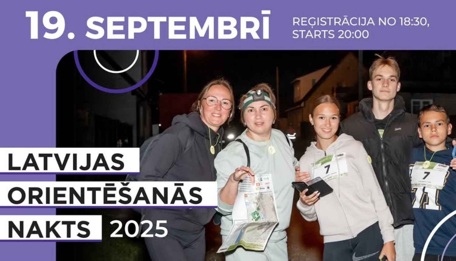 Latvijas orientēšanās nakts afiša