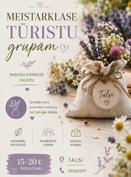 Radoša meistarklase dabas aromātu un ziedu kompozīciju veidošana