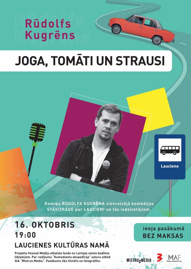 Laucienes kultūras namā komiķa Rūdolfa Kugrēna stāvizrāde par Laucieni un tās iedzīvotājiem!