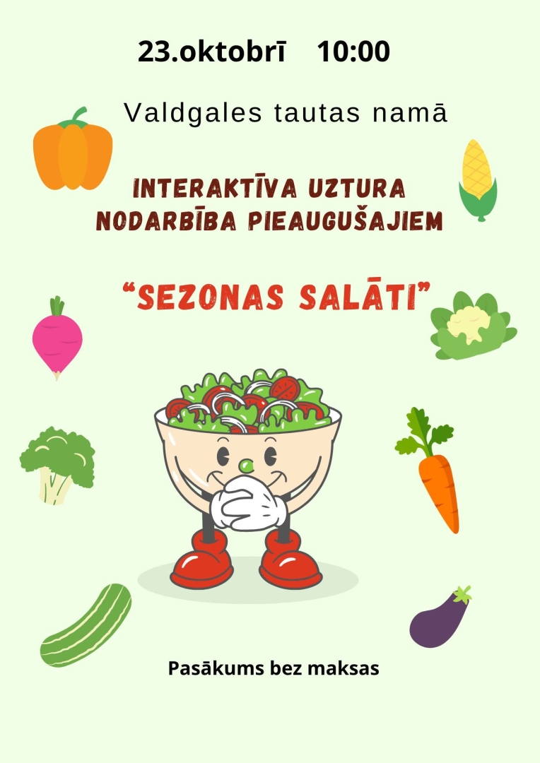 Valdgales tautas namā interaktīva uztura nodarbība pieaugušajiem ”Sezonas salāti”